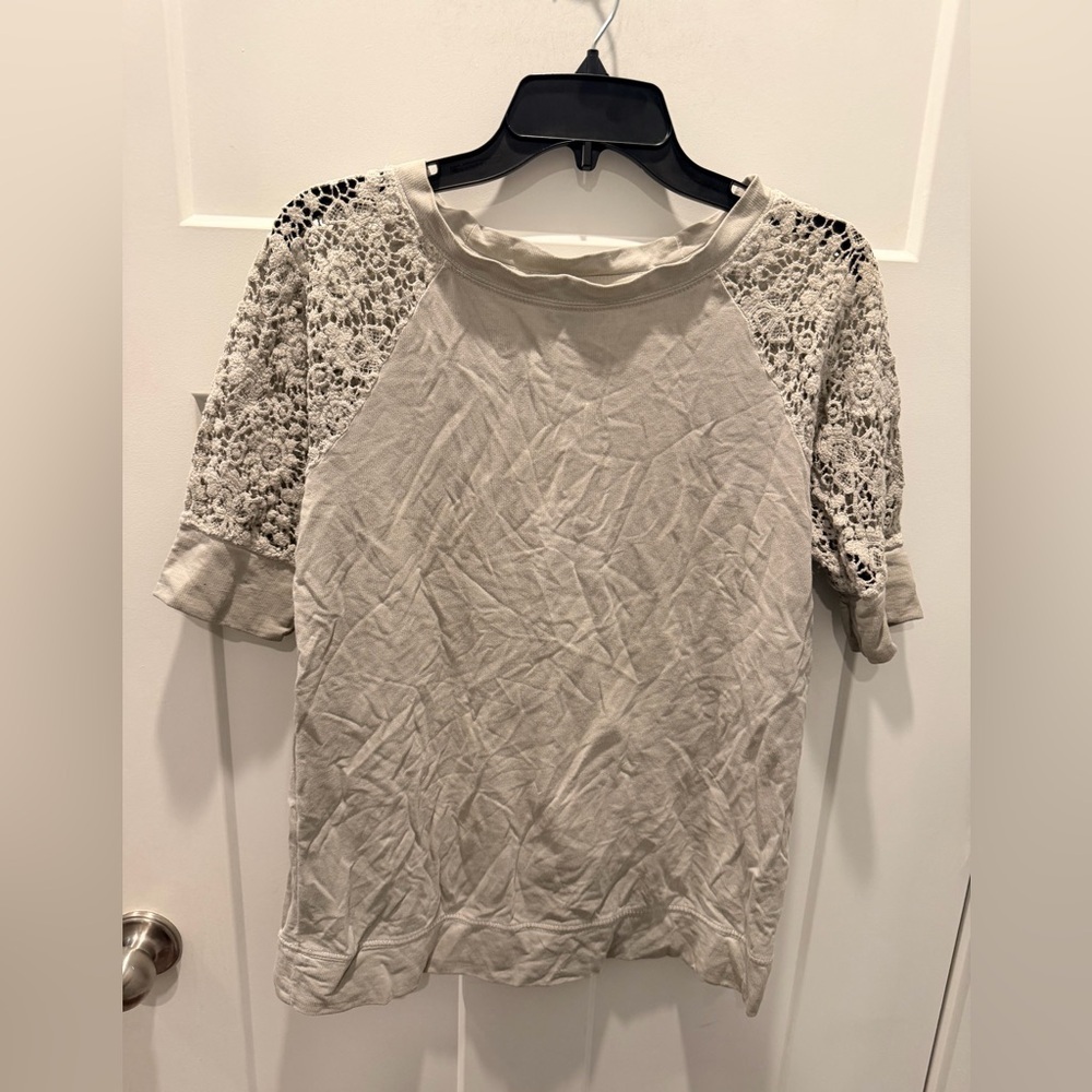 Ralph Lauren Lauren Jeans Co Lace Sleeve Cotton Top Small